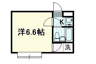 湊マンション(1K/2階)の間取り写真