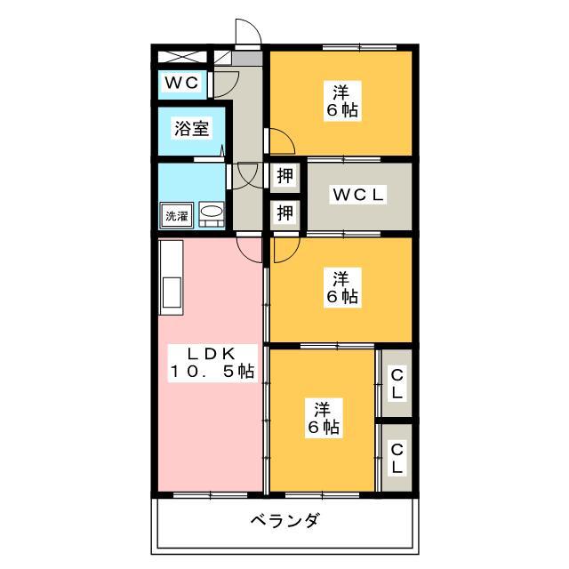 ルミエール・モリ B(3LDK/2階)の間取り写真