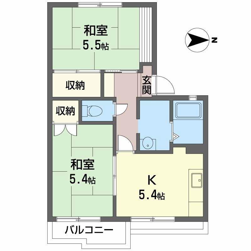 エスタシオンU(2K/2階)の間取り写真