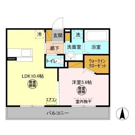 ラフィネフィオーレ(1LDK/3階)の間取り写真