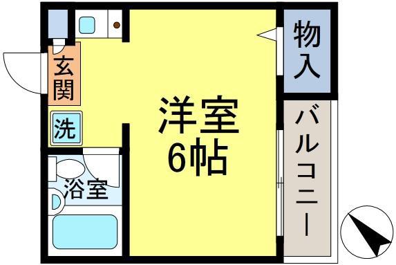 ハイツサードニックス(ワンルーム/2階)の間取り写真