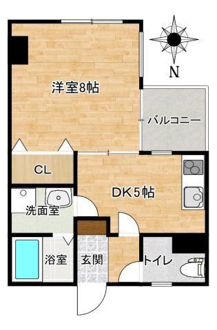 リバーコートFURUKAWA(1LDK/3階)の間取り写真