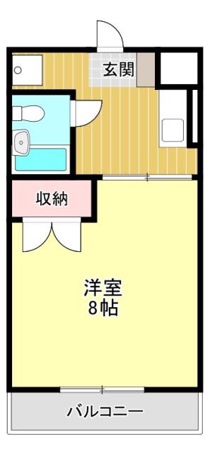 グランパレI(1K/3階)の間取り写真