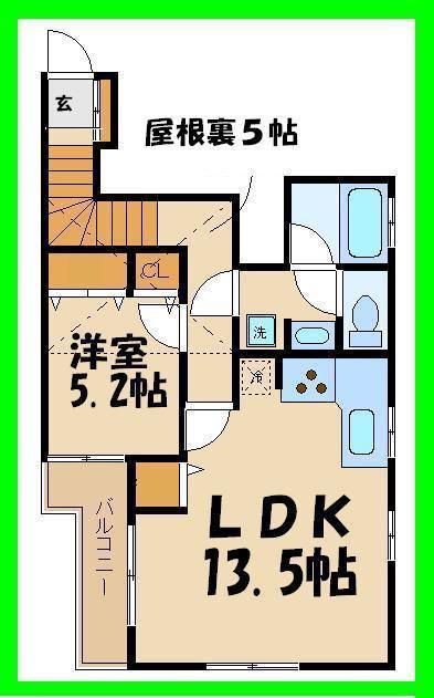 グリーンガーデン成城(1LDK/2階)の間取り写真