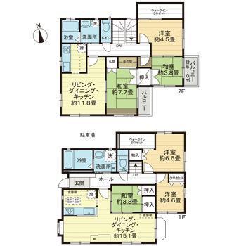 世田谷区奥沢8丁目戸建て(6LDK/1階)の間取り写真