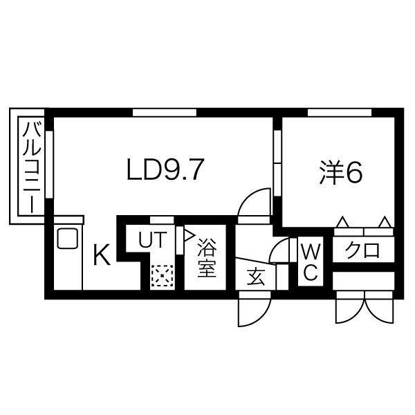 ジョヴァンニ菊水(1LDK/5階)の間取り写真