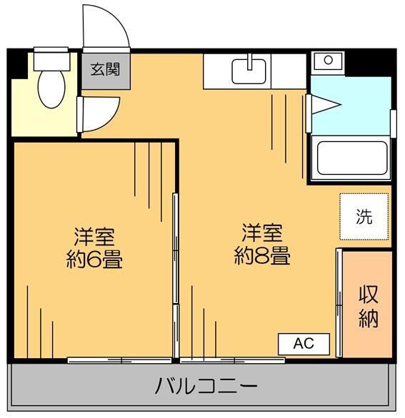 メゾン神谷(1K/2階)の間取り写真