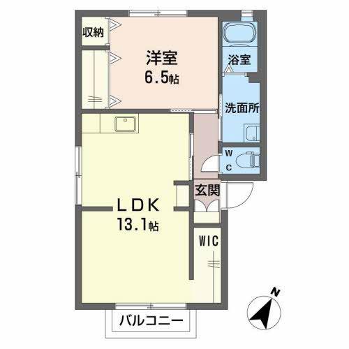 リバーサイドコーポA棟(1LDK/2階)の間取り写真