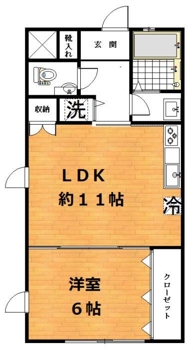 イディアール立石(1LDK/2階)の間取り写真