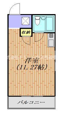 サンライズ市川(ワンルーム/1階)の間取り写真