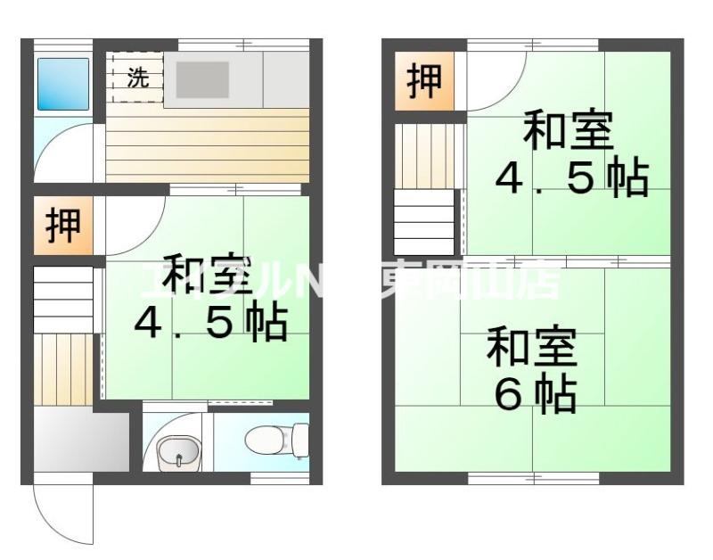 ラメゾン日比(3K/1階)の間取り写真