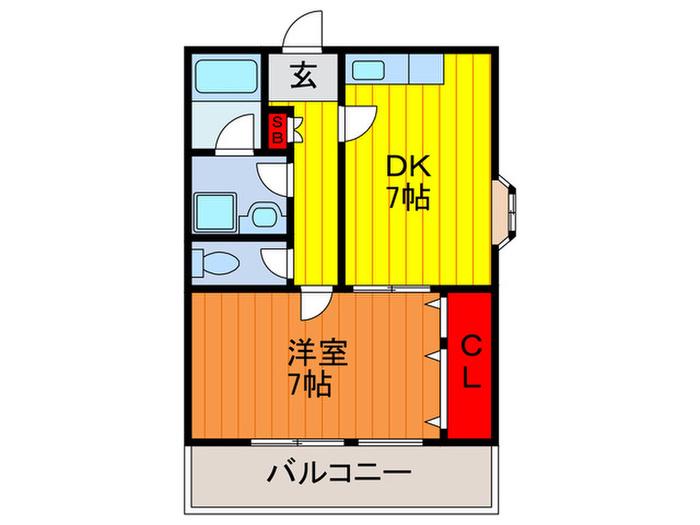 アンシャンテ高宮(1DK/6階)の間取り写真