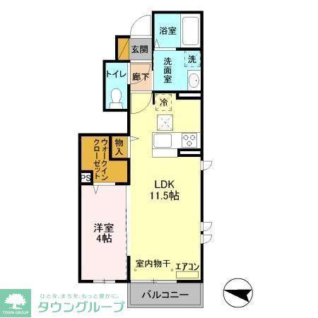 K.エスポワール(1LDK/1階)の間取り写真