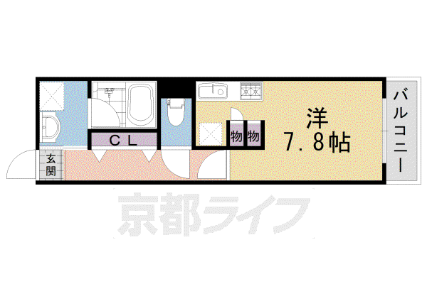 ドミール神足(1K/1階)の間取り写真