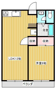 エクセルⅡ(1LDK/2階)の間取り写真