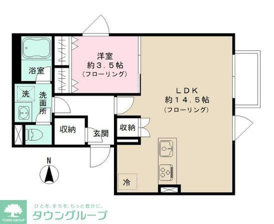 PIENZA 中野新橋(1LDK/1階)の間取り写真