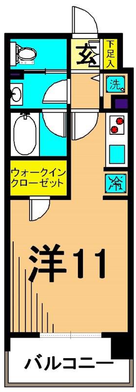 レジディア大井町II(ワンルーム/6階)の間取り写真
