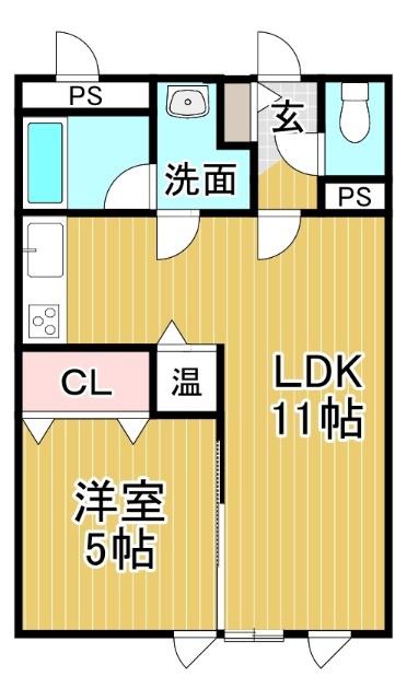 LAPEL241A(1LDK/2階)の間取り写真