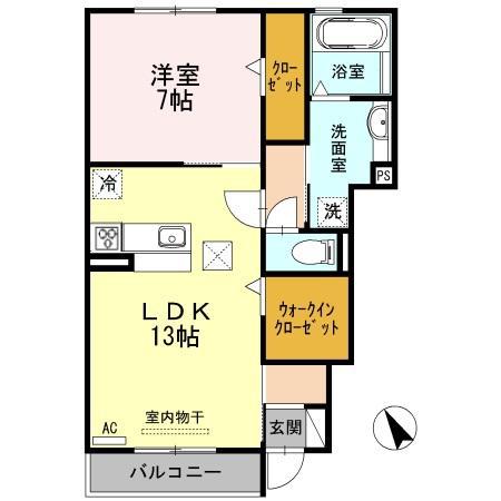 ロイヤル コート(1LDK/1階)の間取り写真