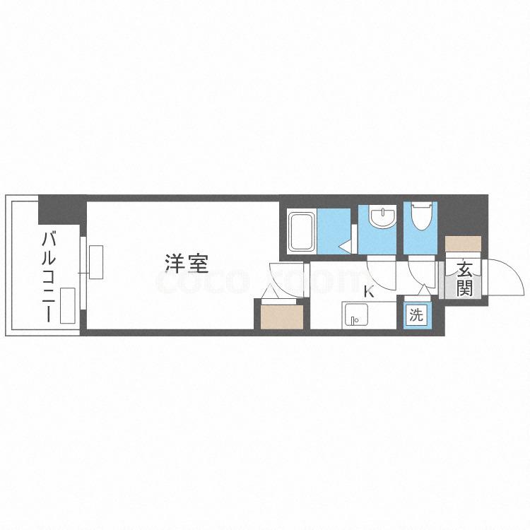 プレサンス松屋町駅前デュオ(1K/8階)の間取り写真