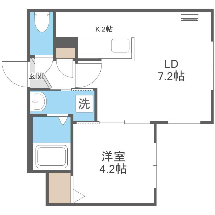 LICHTRARE平岸(1LDK/4階)の間取り写真