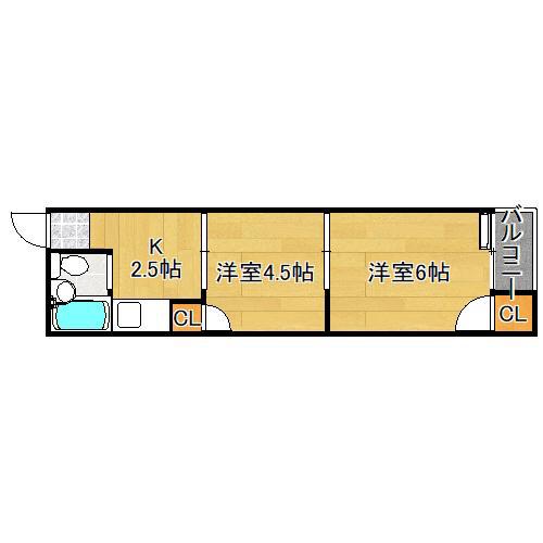 センチュリーハイム鷹合(2K/1階)の間取り写真