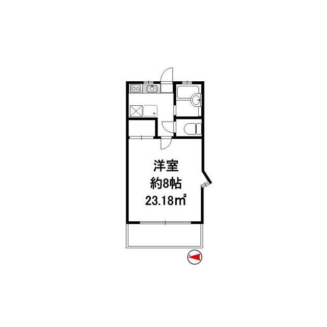 COM´S3(1K/1階)の間取り写真