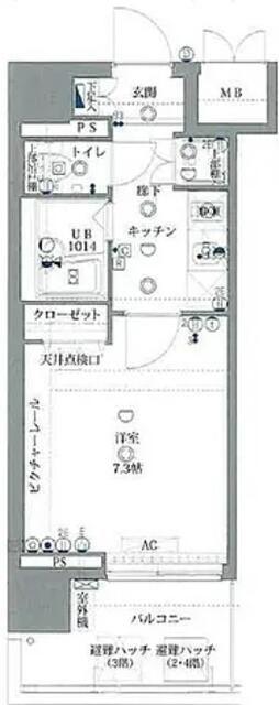 スパシエスタイル住吉(1K/5階)の間取り写真
