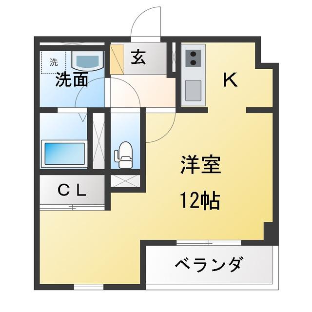 シュペール(ワンルーム/2階)の間取り写真