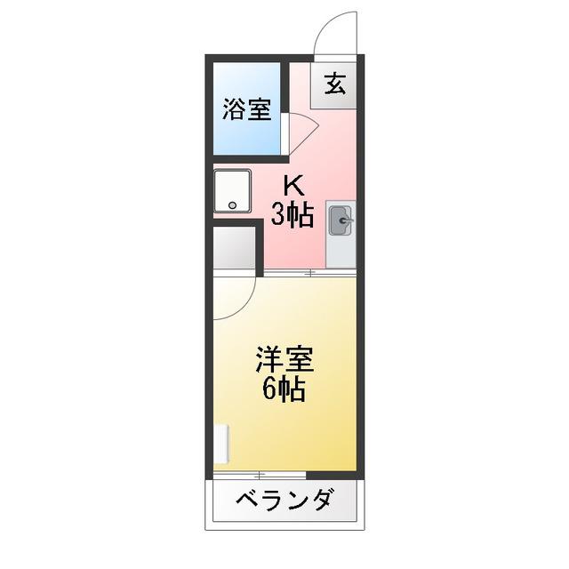 シティハイム如月(1K/2階)の間取り写真