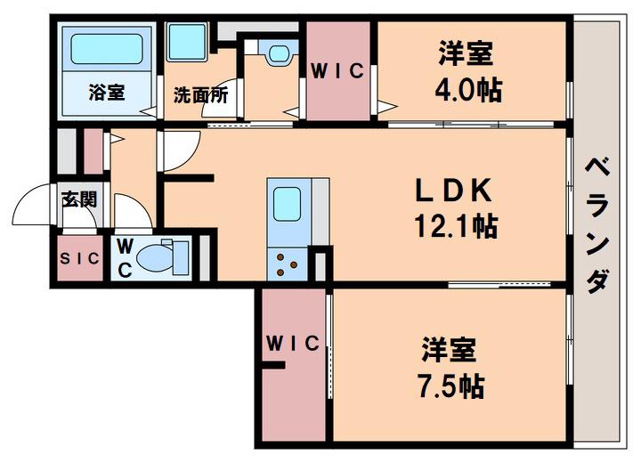 桃谷マンション(2LDK/3階)の間取り写真