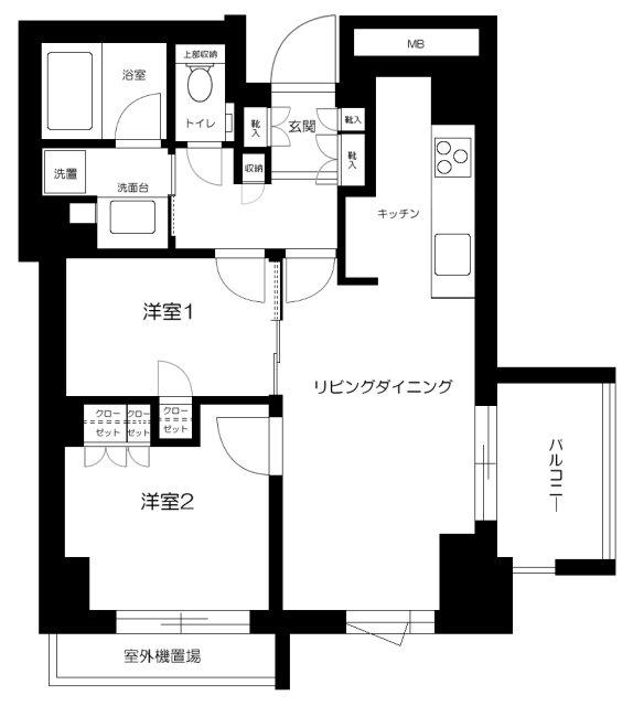 プラウド神楽坂(2LDK/5階)の間取り写真