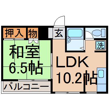 メゾンベル(1LDK/2階)の間取り写真