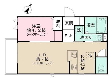 NIDO LARGO(1LDK/1階)の間取り写真