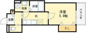 クレアール西今川(1K/2階)の間取り写真