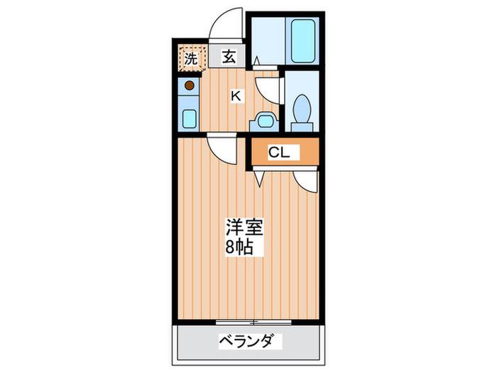 CUBIC119(1K/3階)の間取り写真