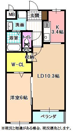 RAFFINEIDEALA(1LDK/1階)の間取り写真