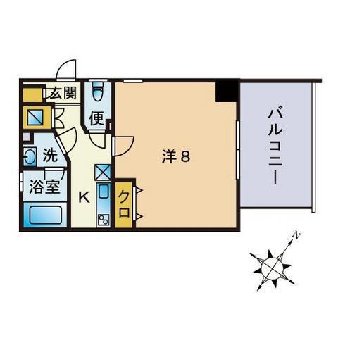BERG白金(1K/4階)の間取り写真