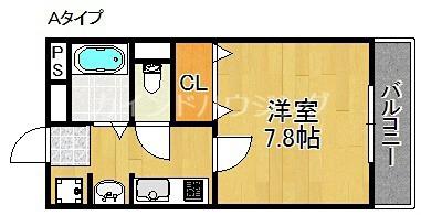ラヴィーナ弐番館(1K/1階)の間取り写真