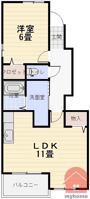 レジデンス佐々木III(1LDK/1階)の間取り写真