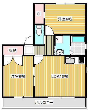 パークアベニューII(2LDK/2階)の間取り写真