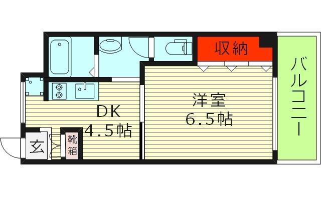 BRI・MA城東(1DK/4階)の間取り写真