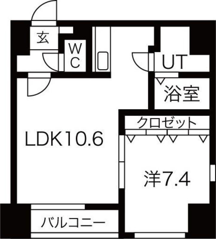 エクセレント弐番館(1LDK/4階)の間取り写真