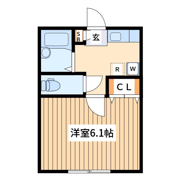 アゼスト-レント一橋学園 2(1K/1階)の間取り写真