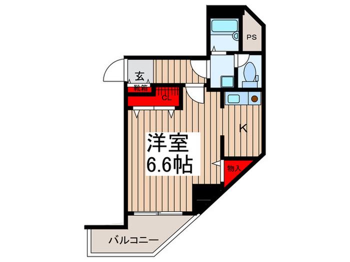 ビルクリバラ(1K/5階)の間取り写真