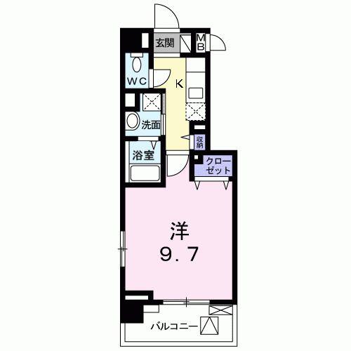 LUCENTE王子(1K/4階)の間取り写真