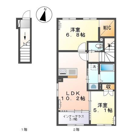 LUMINE (2LDK/2階)の間取り写真