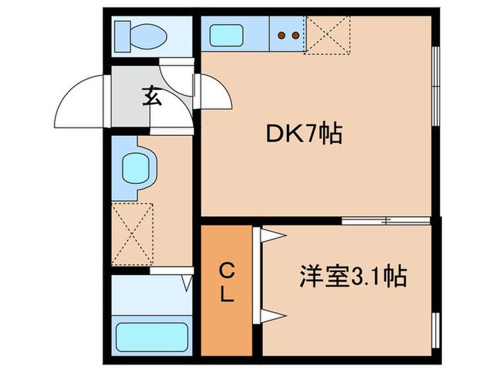 MK RESIDENCY(1DK/3階)の間取り写真