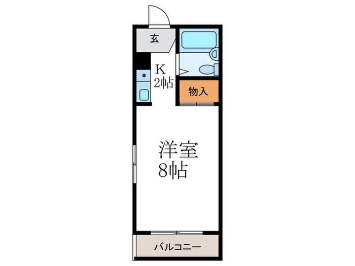 澤邊ハイツ(1K/2階)の間取り写真