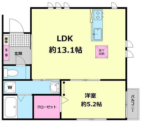 TREND MAISON R-1(1LDK/1階)の間取り写真